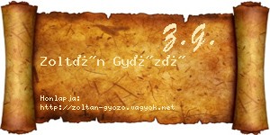 Zoltán Győző névjegykártya